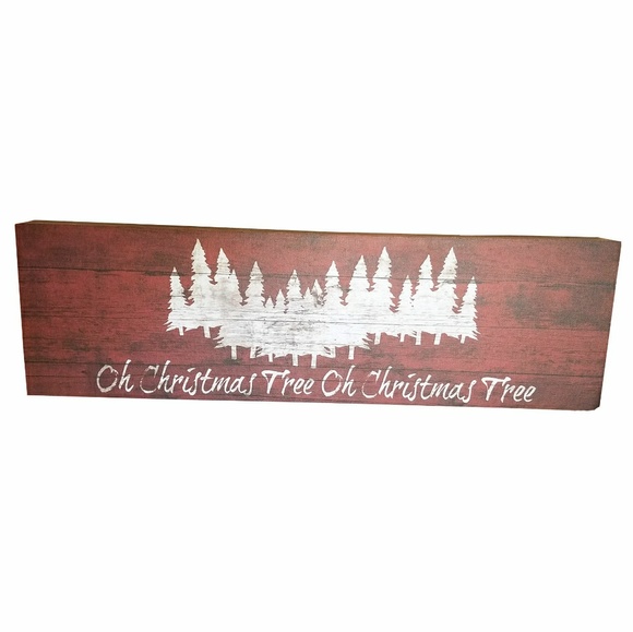 Designs Direct Other - Oh Christmas Tree Red Wood Sign Designs Direct Other - Oh Christmas Tree Red Wood Sign